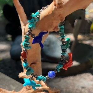 925 Carolyn Pollack Native American Vintage Fetish Bracelet